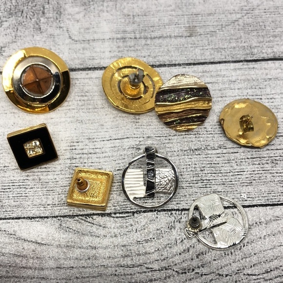 Curated bundle modernist style geometric modern & vintage earrings lot 4 - Picture 4 of 4